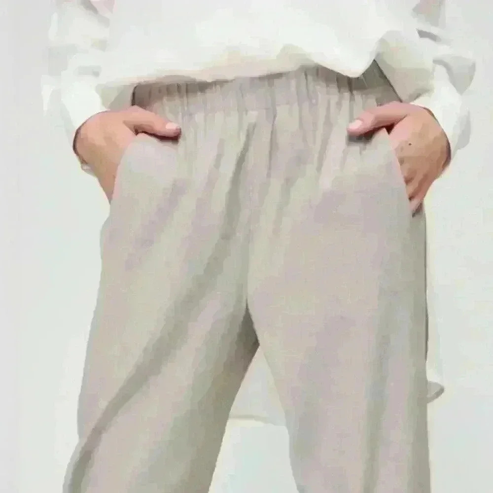 Babaton Aritzia Dexter Lightweight  Linen Pant Light Gray Trousers size XS‎ - Picture 5 of 6